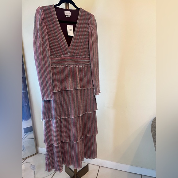 SAYLOR Allison Multicolor Striped Long Sleeve Midi Dress Size M - Picture 5 of 12